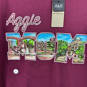 A&H Apparel Aggie Mom T-Shirt Women XL Maroon Texas A&M Collegiate NEW NWT